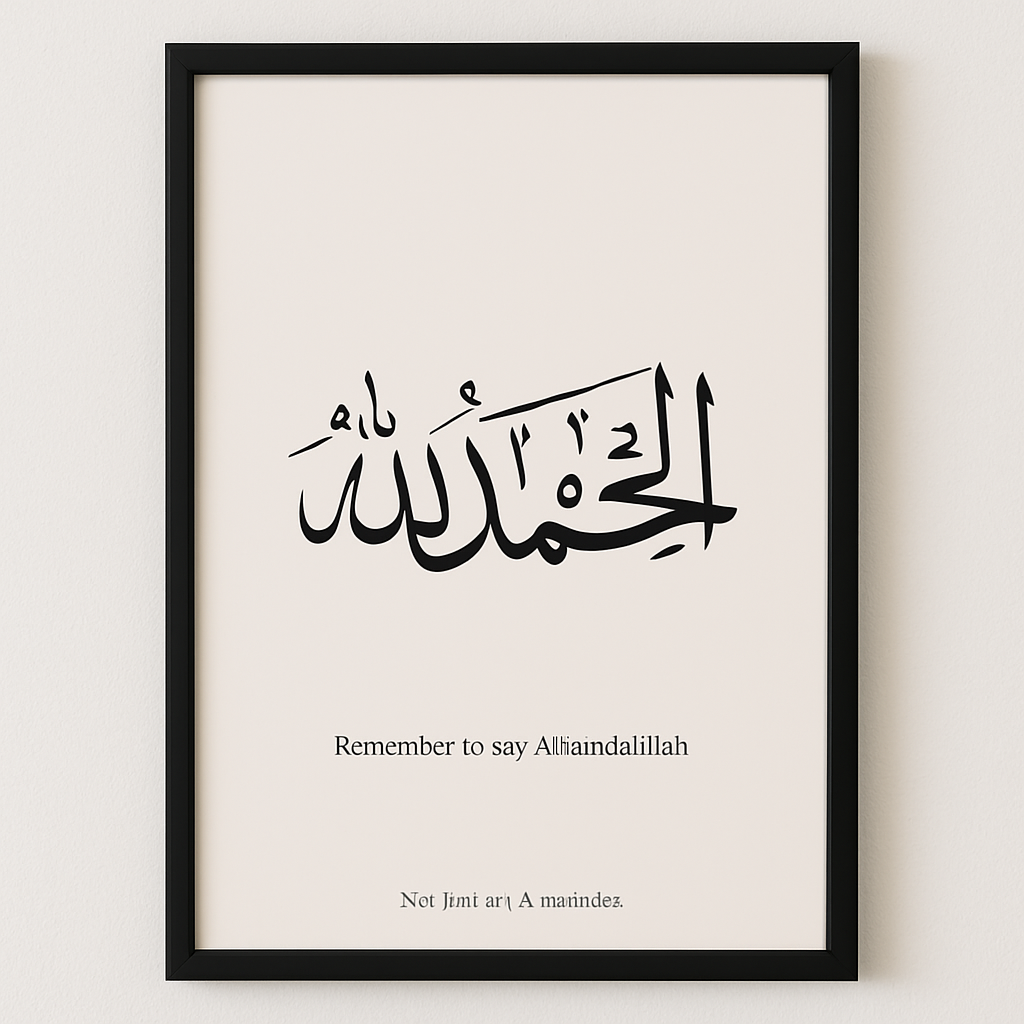 Alhamdullilah Inspirational Wall Art Print, Arabic Calligraphy Poster, Islamic Decor, Home Aesthetic, Reminders for Gratitude, Gift for Ramadan
