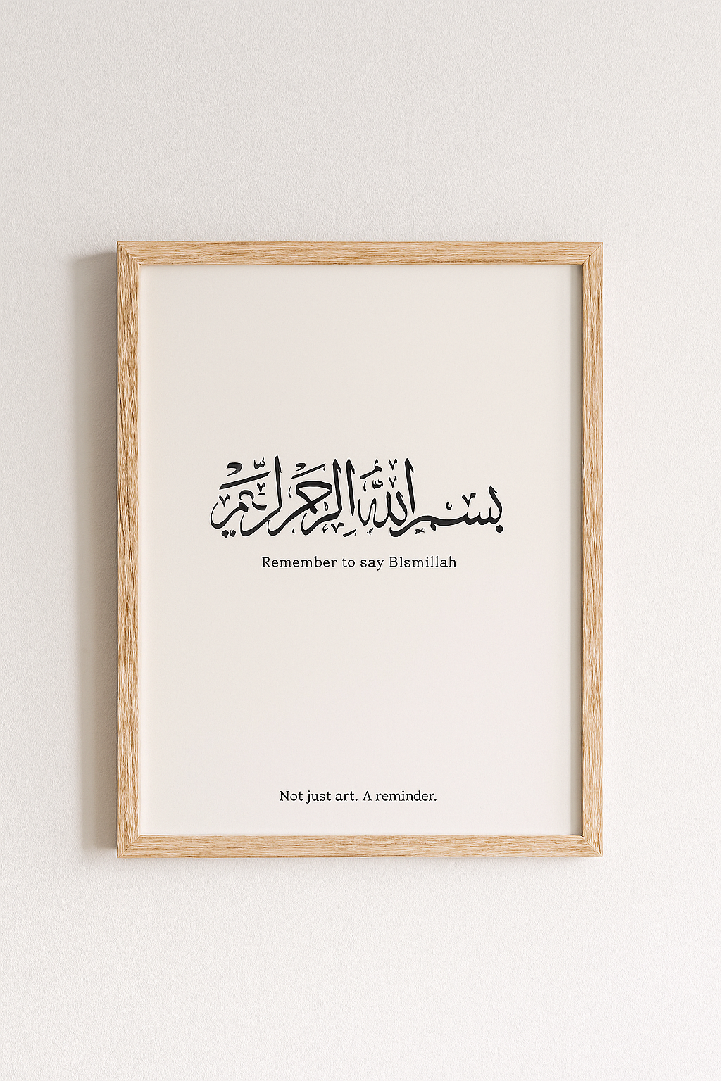 Islamic Wall Art Poster - Bismillah Reminder, Home Decor, Islamic Decor, Gift for Ramadan, Modern Calligraphy Print