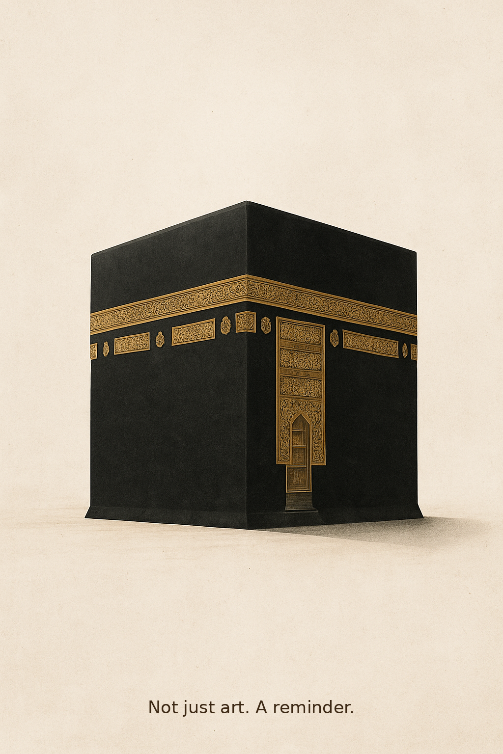 Kaaba Artistic Reminder Poster, Minimalist Wall Art, Islamic Decor, Inspirational Home Decor, Unique Gift for Faith