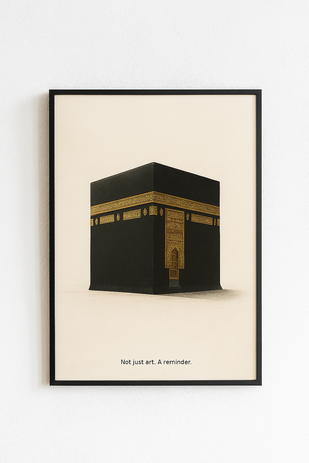 Kaaba Artistic Reminder Poster, Minimalist Wall Art, Islamic Decor, Inspirational Home Decor, Unique Gift for Faith