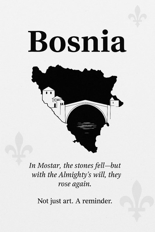Bosnia Art Print - Inspirational Wall Poster, Home Decor, Travel Gift, Motivational Wall Art, Map Decor, Unique Gift