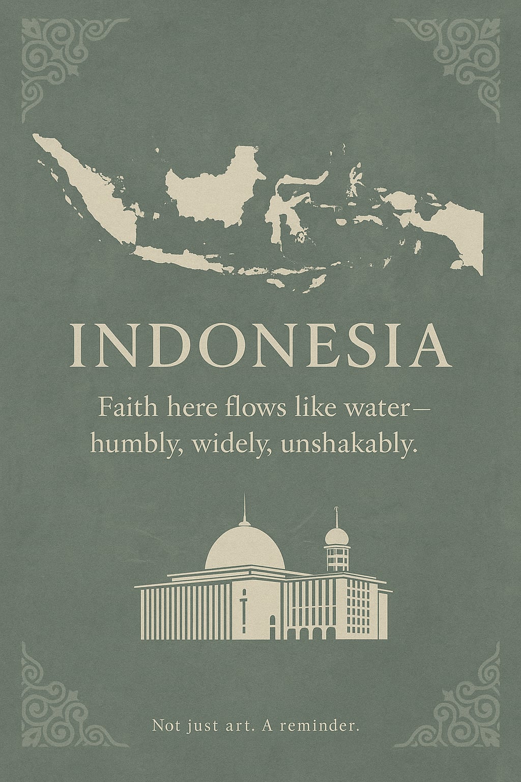 Cultural Wall Art Poster - Indonesian Faith, Home Decor, Travel Inspiration, Gift for Travelers, Asian Art Print