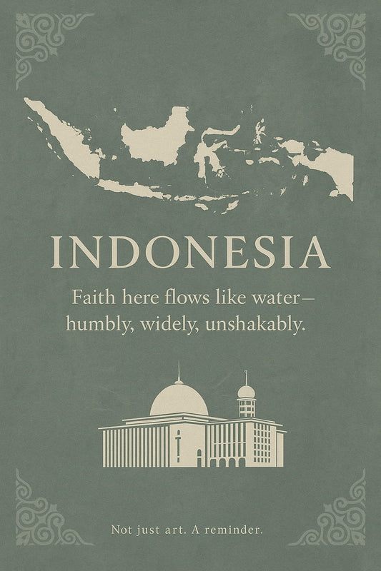 Cultural Wall Art Poster - Indonesian Faith, Home Decor, Travel Inspiration, Gift for Travelers, Asian Art Print