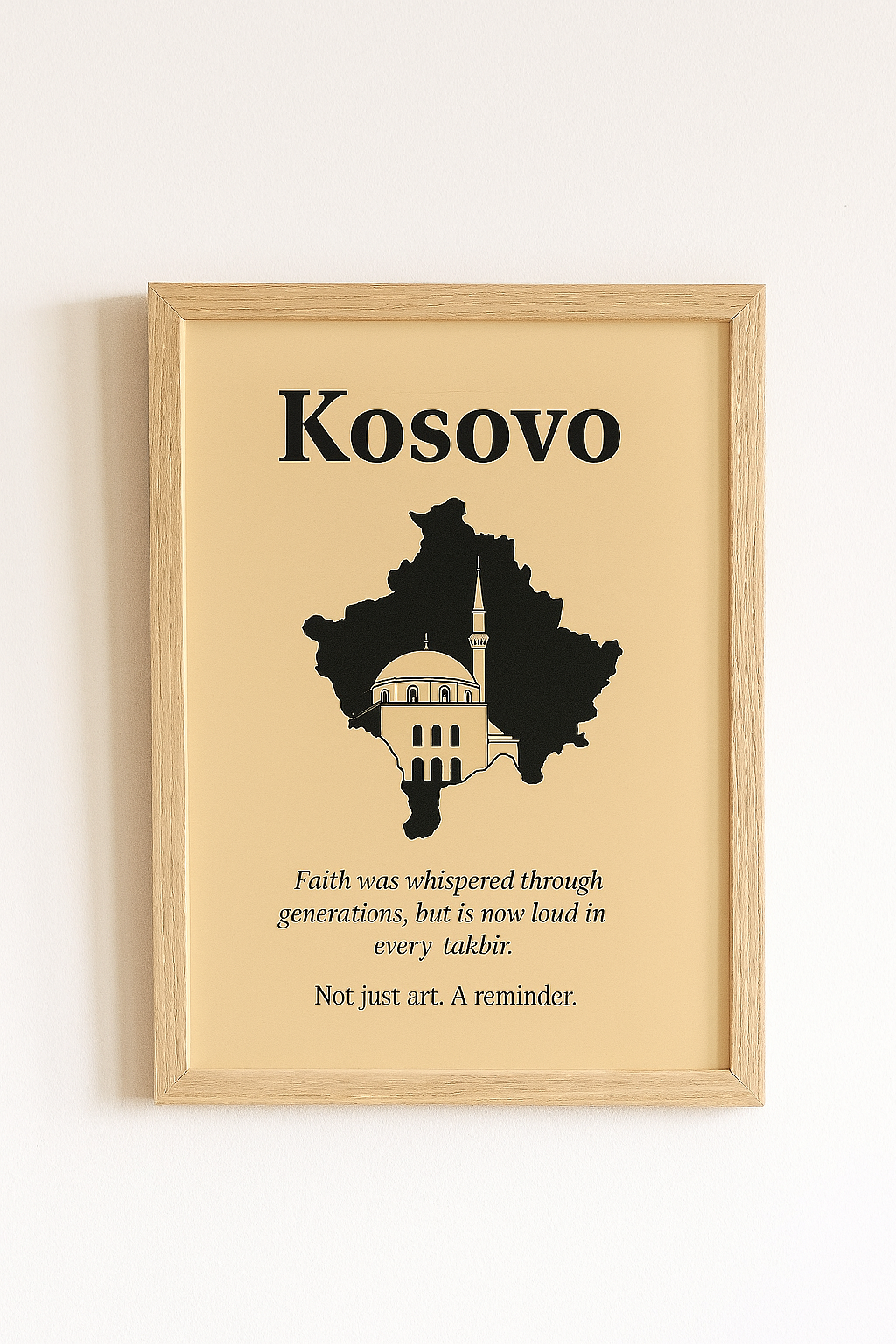 Kosovo Artistic Poster - Inspirational Home Decor, Wall Art, Unique Gift, Cultural Print, Islamic Faith