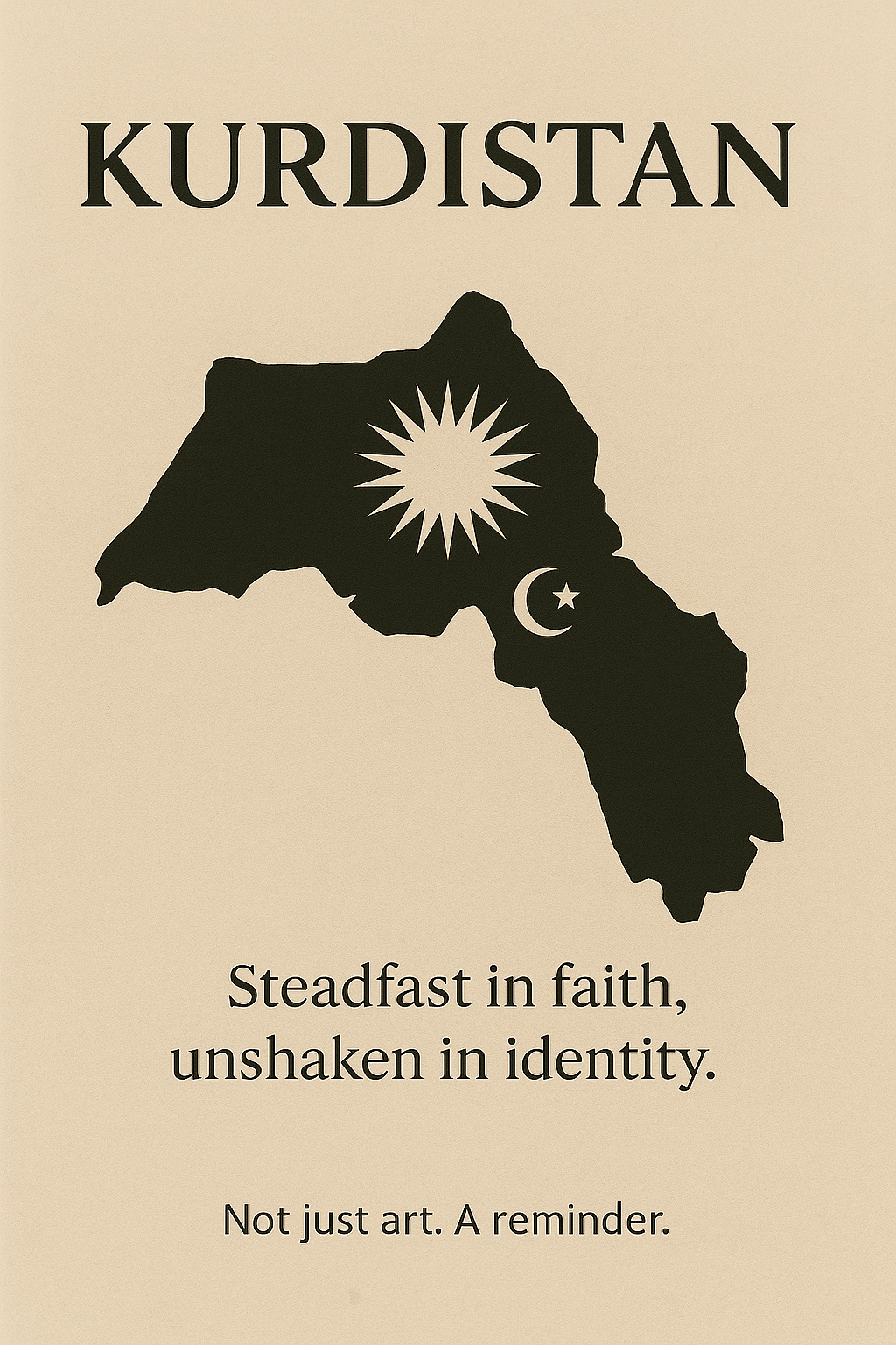 Kurdistan Wall Art Poster, Inspirational Home Decor, Ethnic Pride Art, Gift for Believers, Cultural Reminder