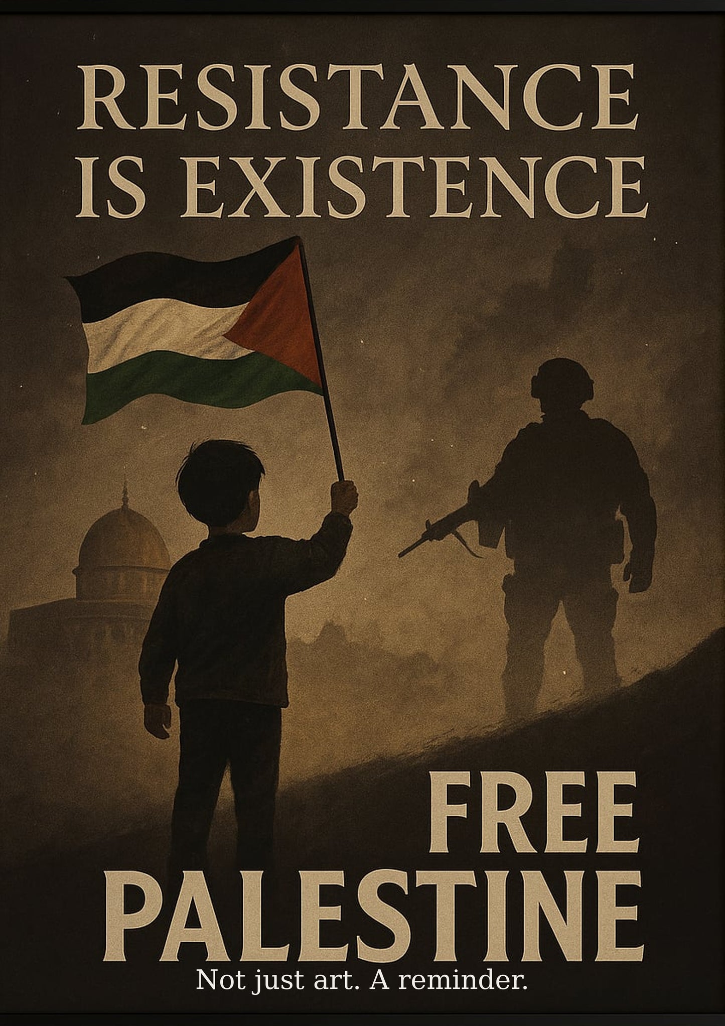 Powerful Statement Poster, Resistance is Existence Art, Social Justice Wall Décor, Free Palestine Print, Activism Home Decor