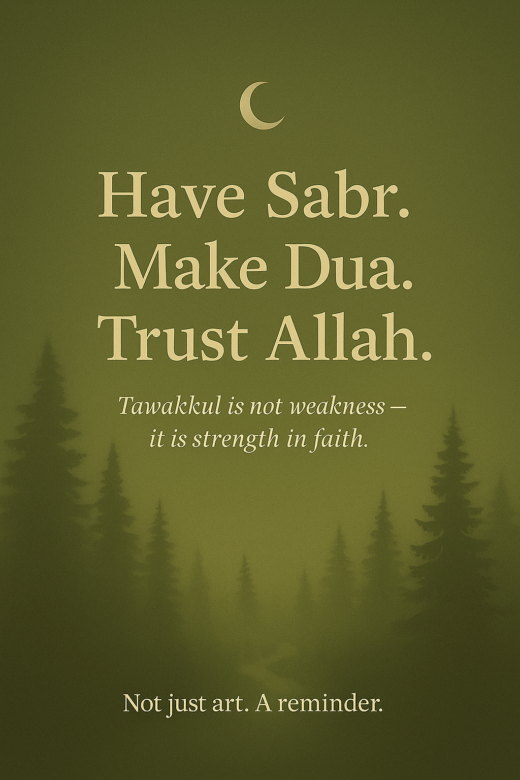 Inspirational Wall Art Poster - Islamic Quote Decor, Sabr Reminder, Faith Motivation Print, Housewarming Gift, Mindfulness Decor