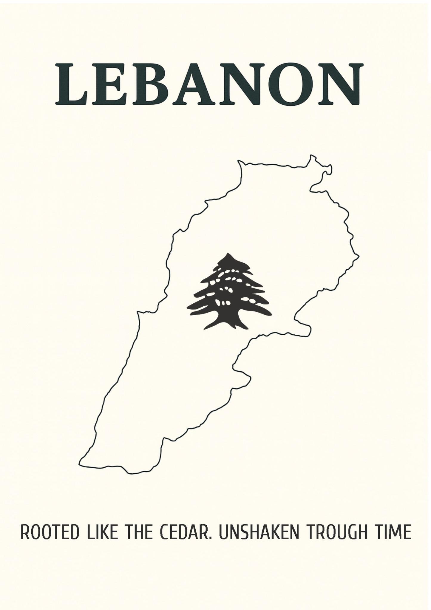 Lebanon Map Poster - Rooted Design for Home Decor, Travel Lovers, Artful Gifts, Wall Art, Home Office Decor